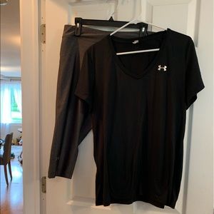 Under Armour Capris and Vneck.